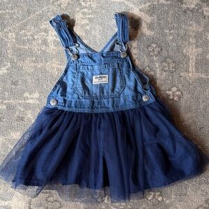 OshKosh B'gosh Denim and Navy Tulle Overalls